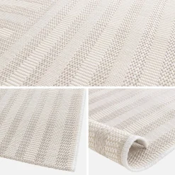 Indoor / Outdoor Teppich mit Bogenmuster beige, 100% recyceltes Polyester
