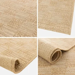 Indoor / Outdoor Teppich mit Jute-Optik in Naturfarbe mit Schachbrettmuster