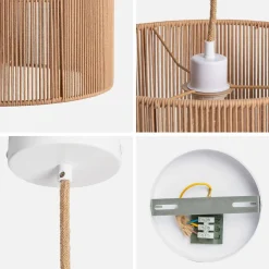 Indoor-Pendelleuchte mit Hanf Ø 40 cm