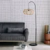 Indoor-Stehlampe mit natürlichem Rattan H 170cm