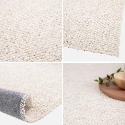 Indoor Teppich Bouclé-Optik cremefarben meliert