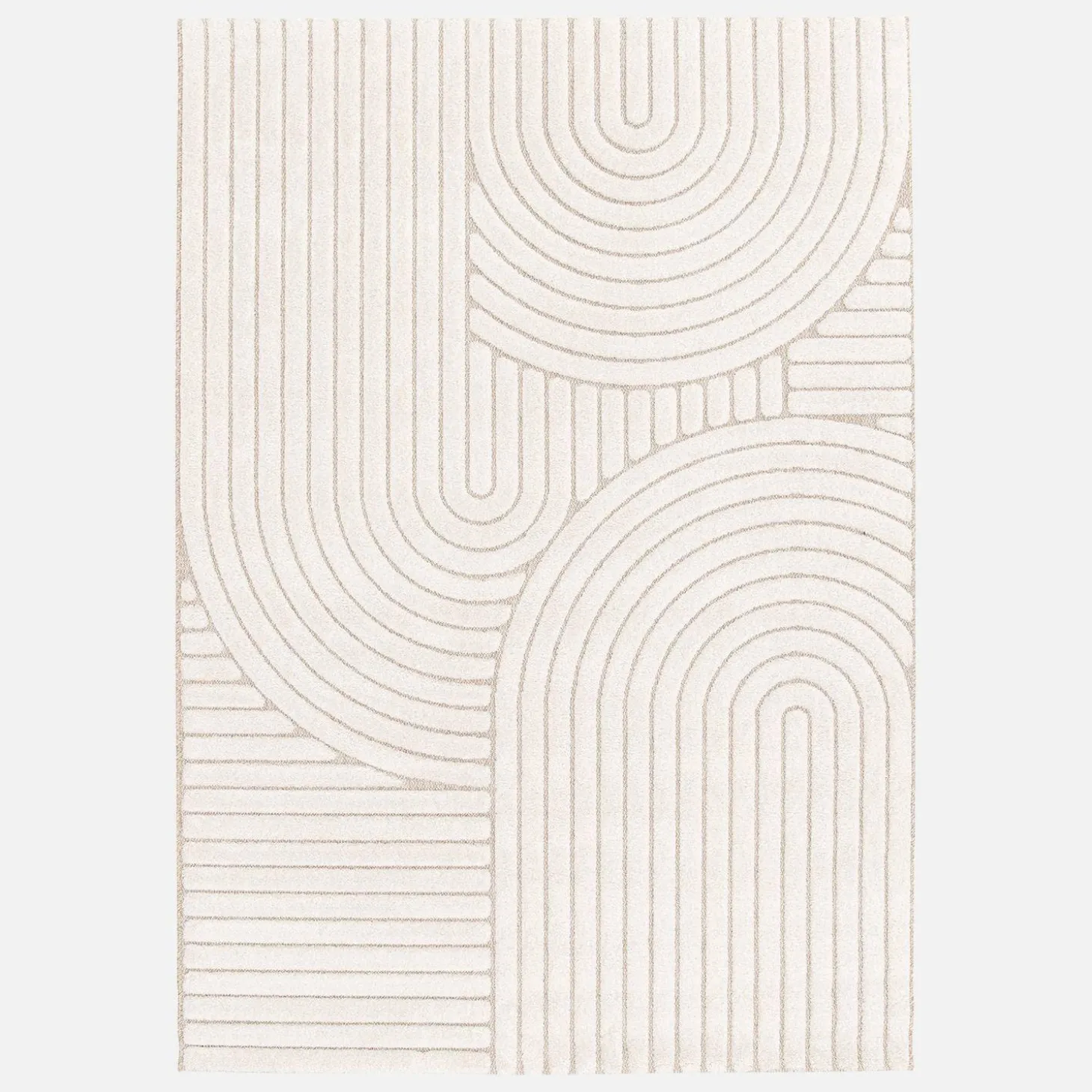 Indoor Teppich Ethno-Muster Bögen, beige und cremefarben