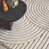 Indoor Teppich Ethno-Muster Bögen, beige und cremefarben