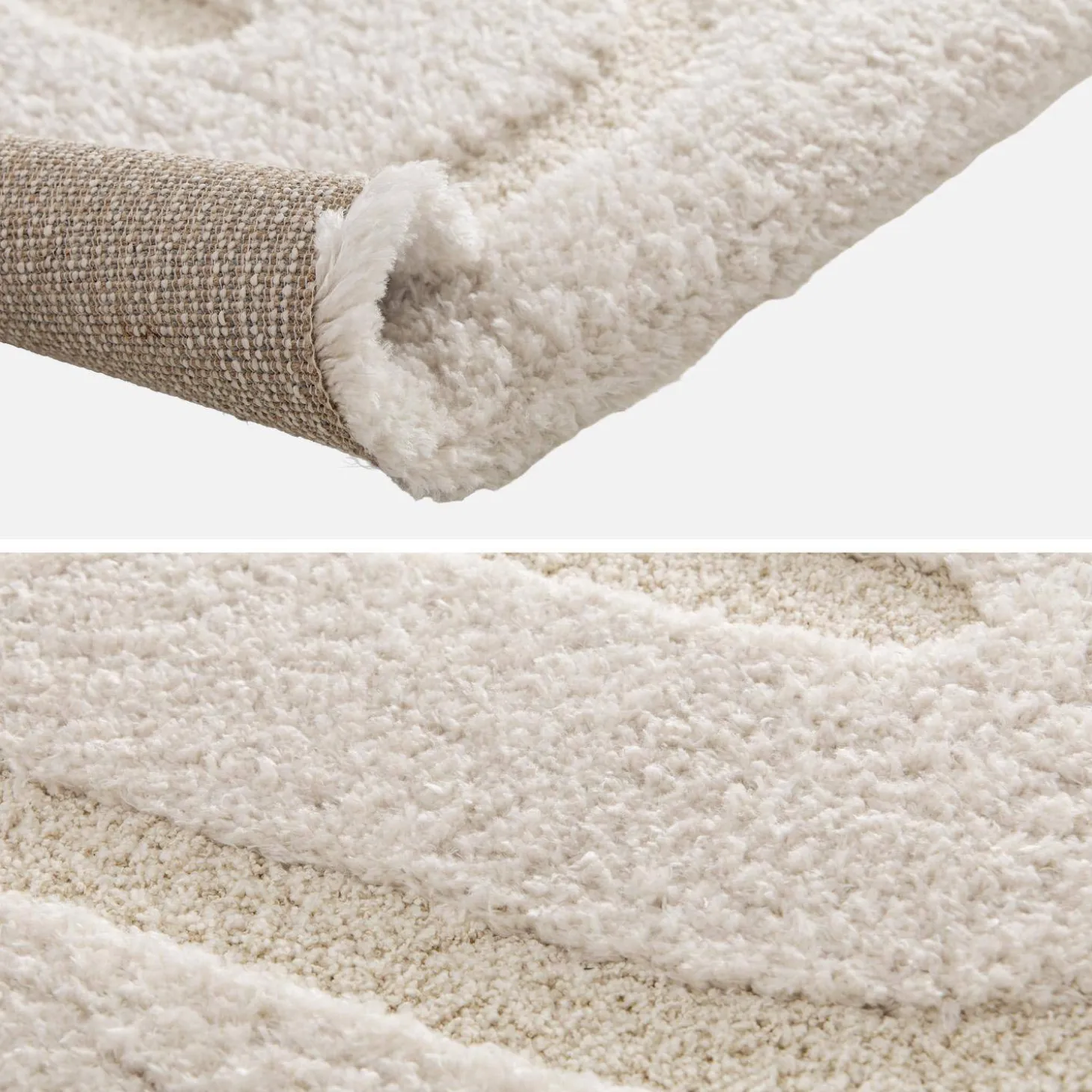 Indoor-Teppich mit geometrischem Muster cremefarben