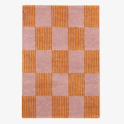 Indoor-Teppich orange und rosa kariert