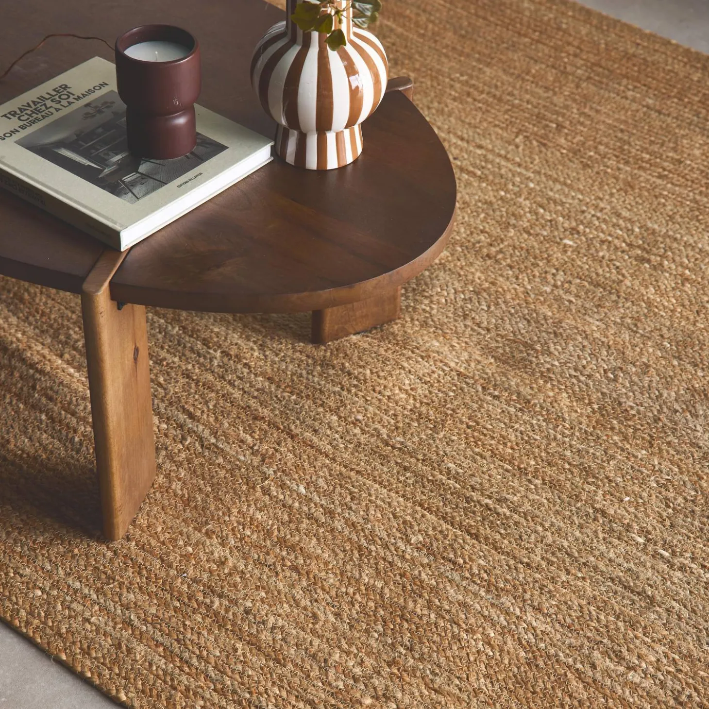 Indoor Teppich rechteckig aus Jute, naturfarben