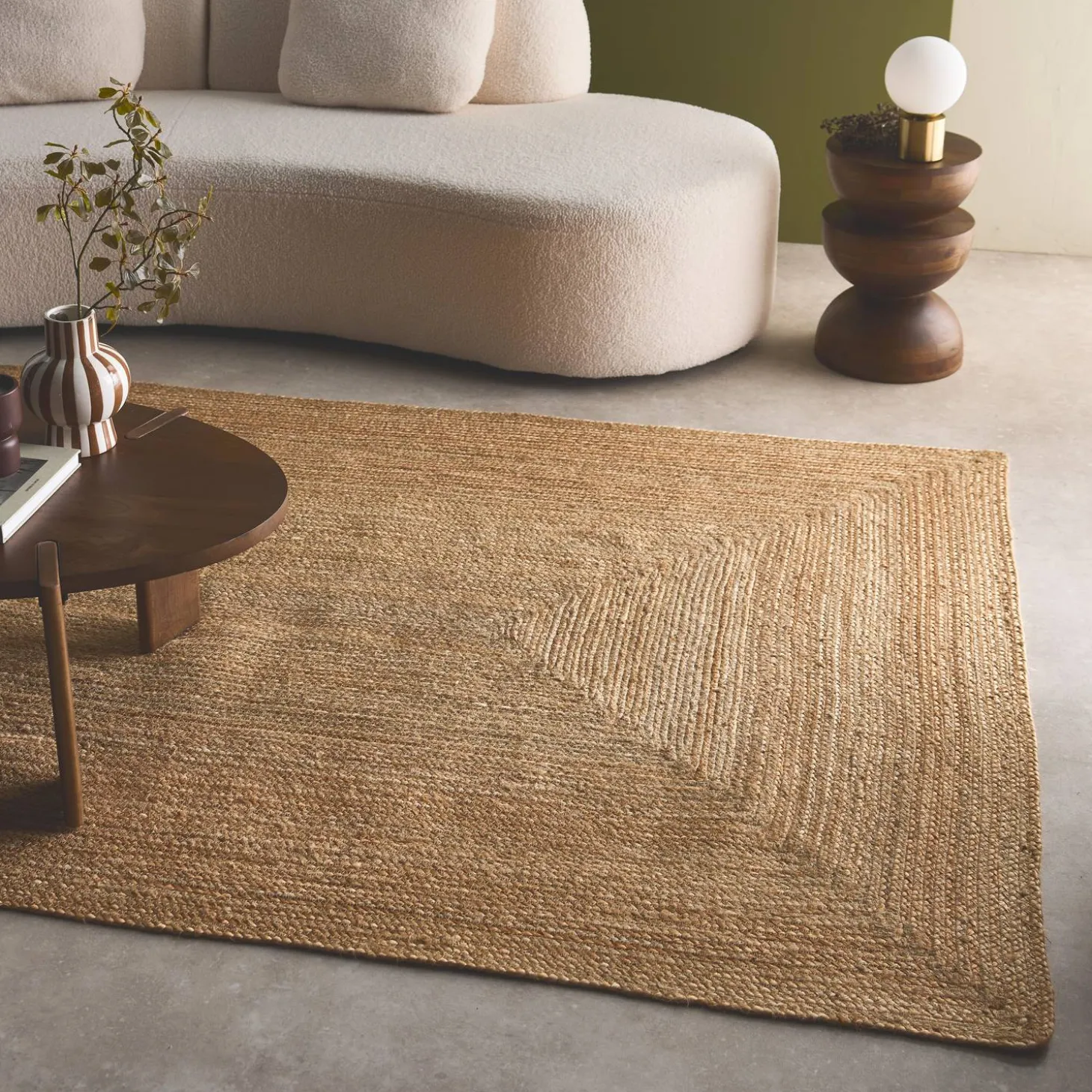 Indoor Teppich rechteckig aus Jute, naturfarben