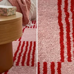 Indoor-Teppich rot und rosa kariert