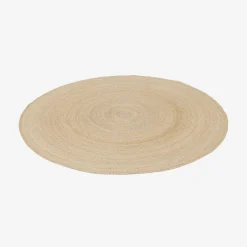 Indoor Teppich rund aus Jute, naturfarben