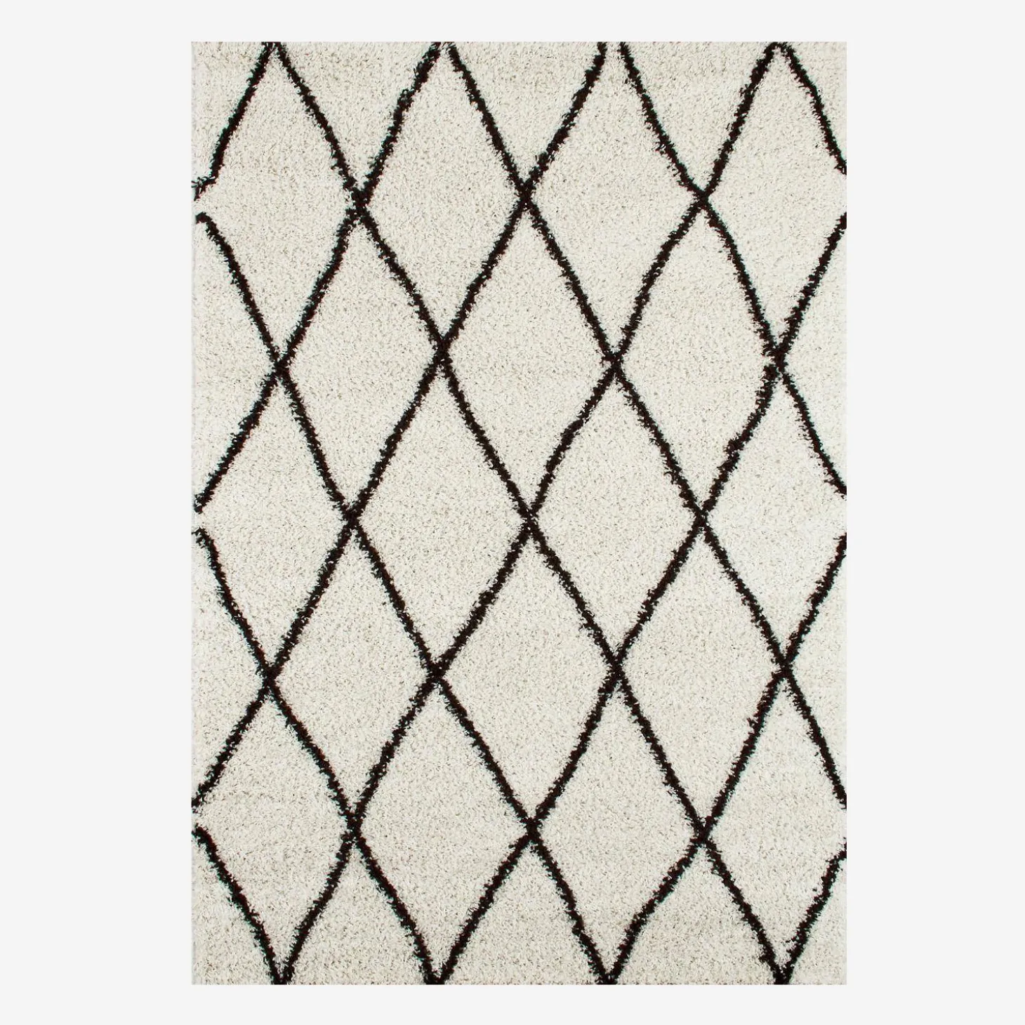 Indoor Teppich Shaggy, Berber-Stil, weiß und schwarz