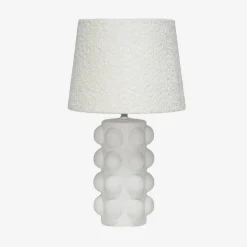Indoor Tischlampe aus Keramik und Bouclé H 45 cm