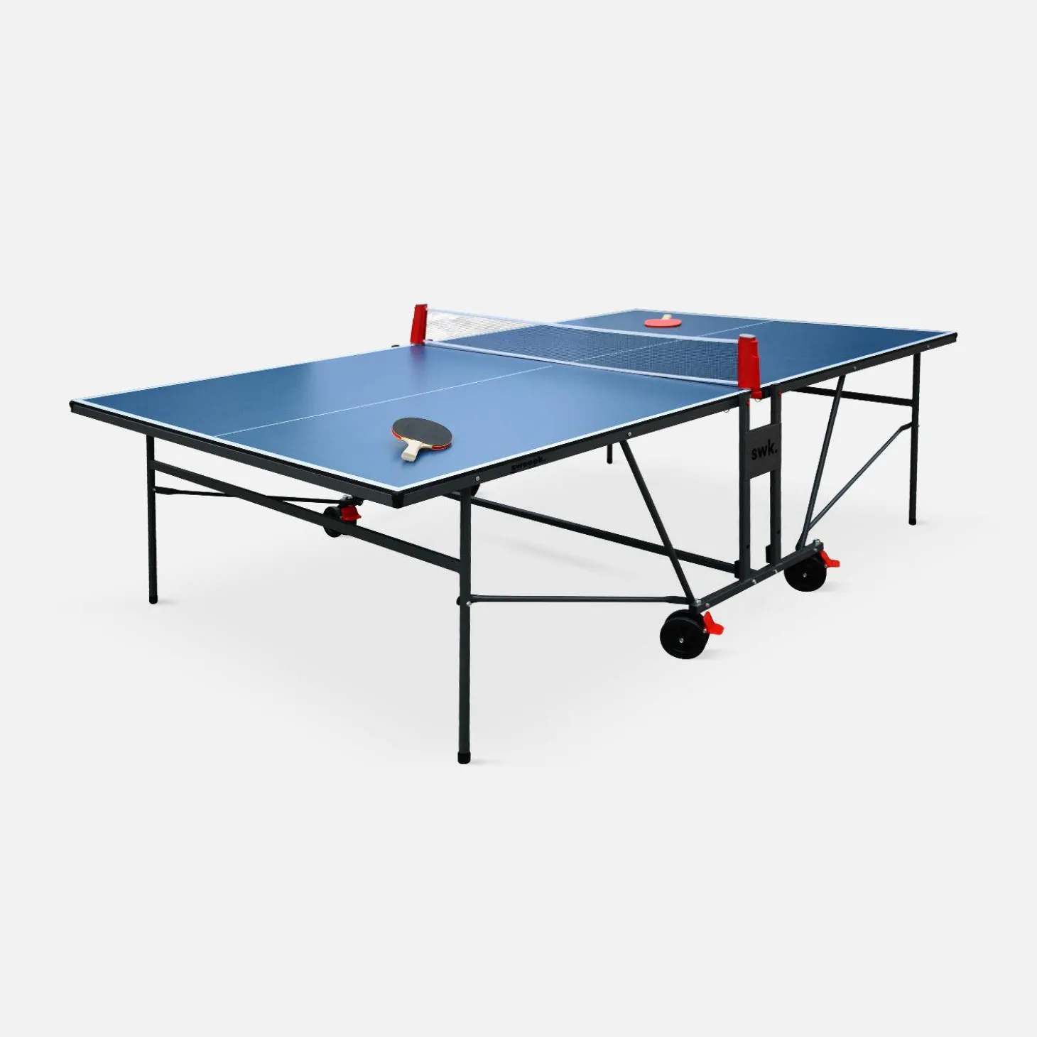 Indoor-Tischtennisplatte mit 2 Schlägern, 3 Bällen + Schutzhülle