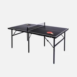 Indoor-Tischtennisplatte mittelgroß mit 2 Schlägern und 3 Bällen