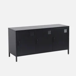 Industrielles TV-Möbel aus Metall mit 3 Türen, 120 cm