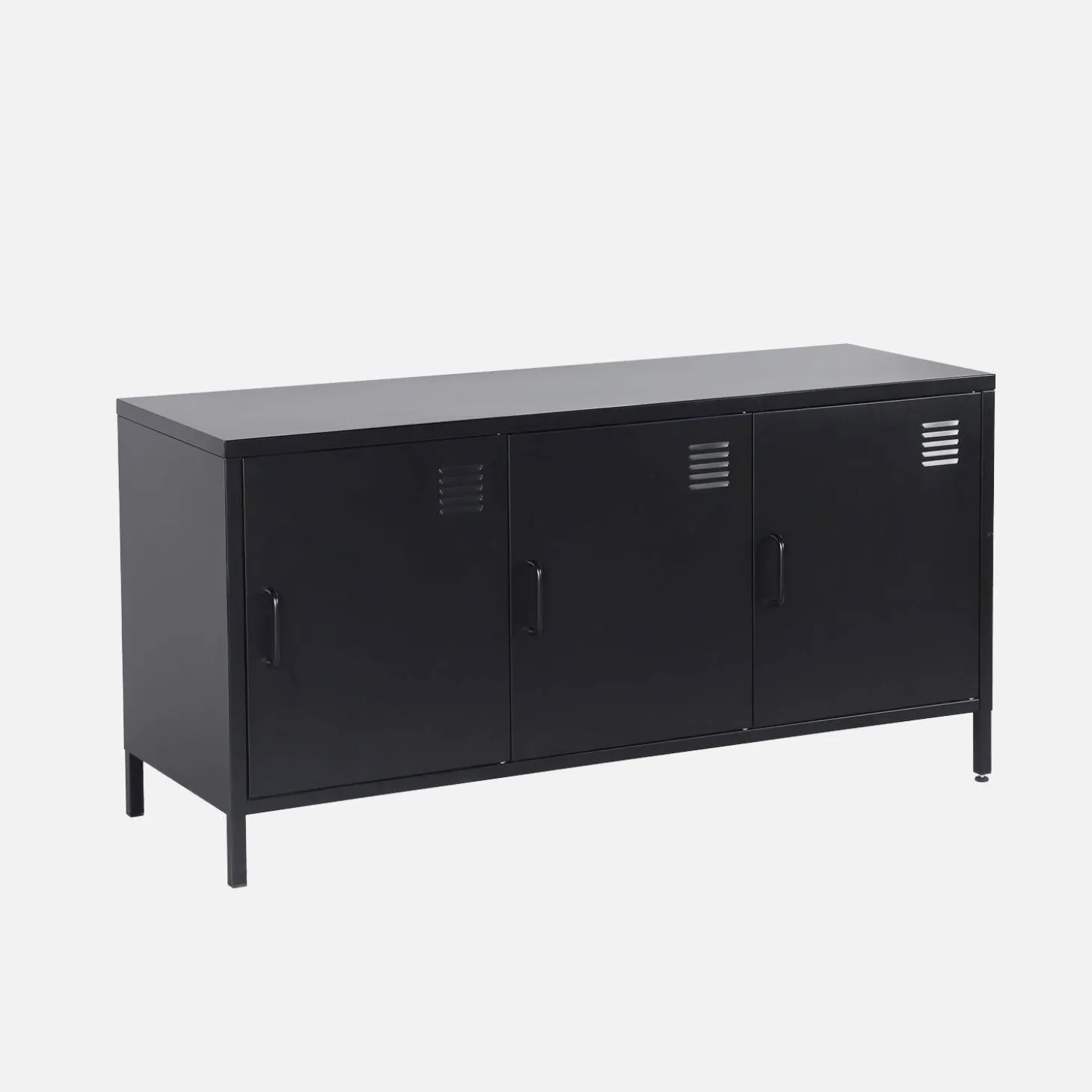 Industrielles TV-Möbel aus Metall mit 3 Türen, 120 cm