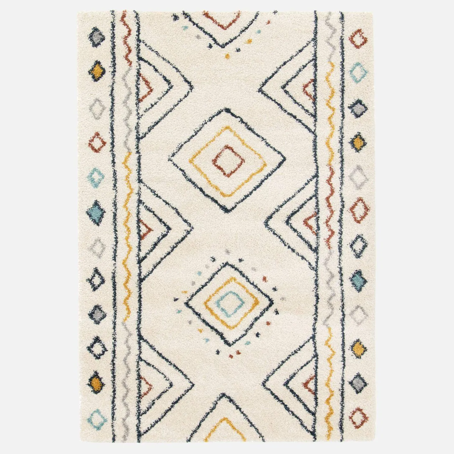 Innenteppich im Berber-Stil creme, blau und orange