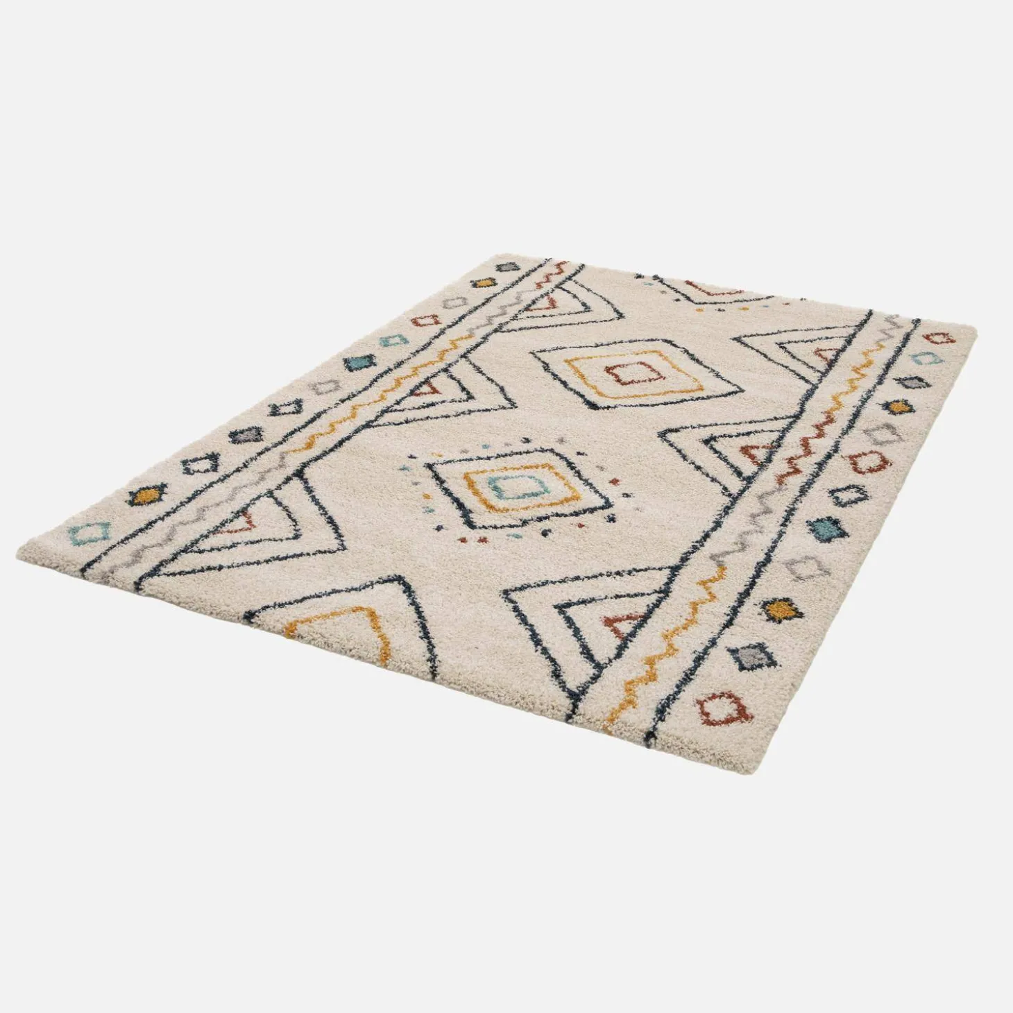 Innenteppich im Berber-Stil creme, blau und orange