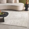 Innenteppich mit grafischem Bogenmuster, cremefarben