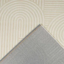 Innenteppich mit grafischem Bogenmuster, cremefarben