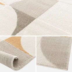 Innenteppich mit Retro-Muster cremefarben