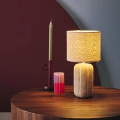 Innen-Tischlampe Keramik, Bouclé-Lampenschirm H 41cm