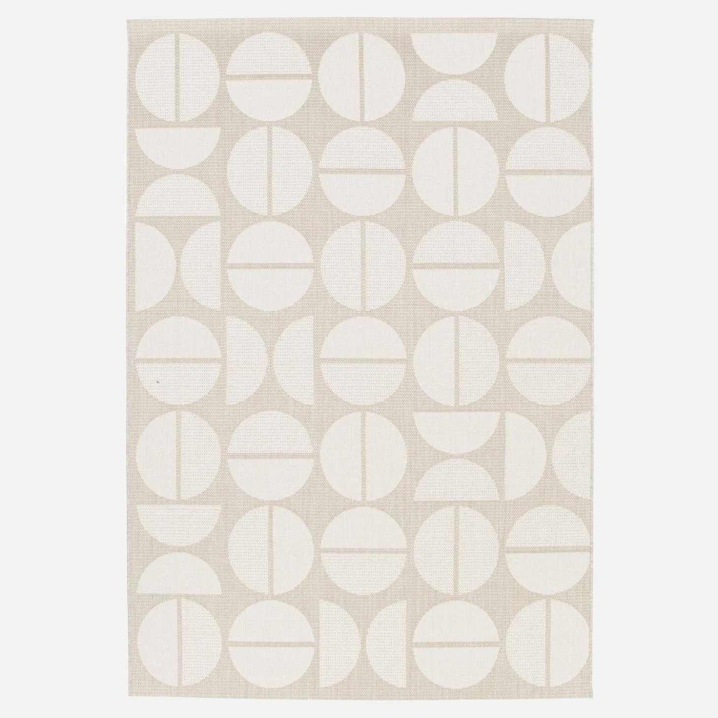 In-/Outdoor-Teppich mit geometrischen Mustern in creme und beige