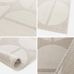 In-/Outdoor-Teppich mit geometrischen Mustern in creme und beige