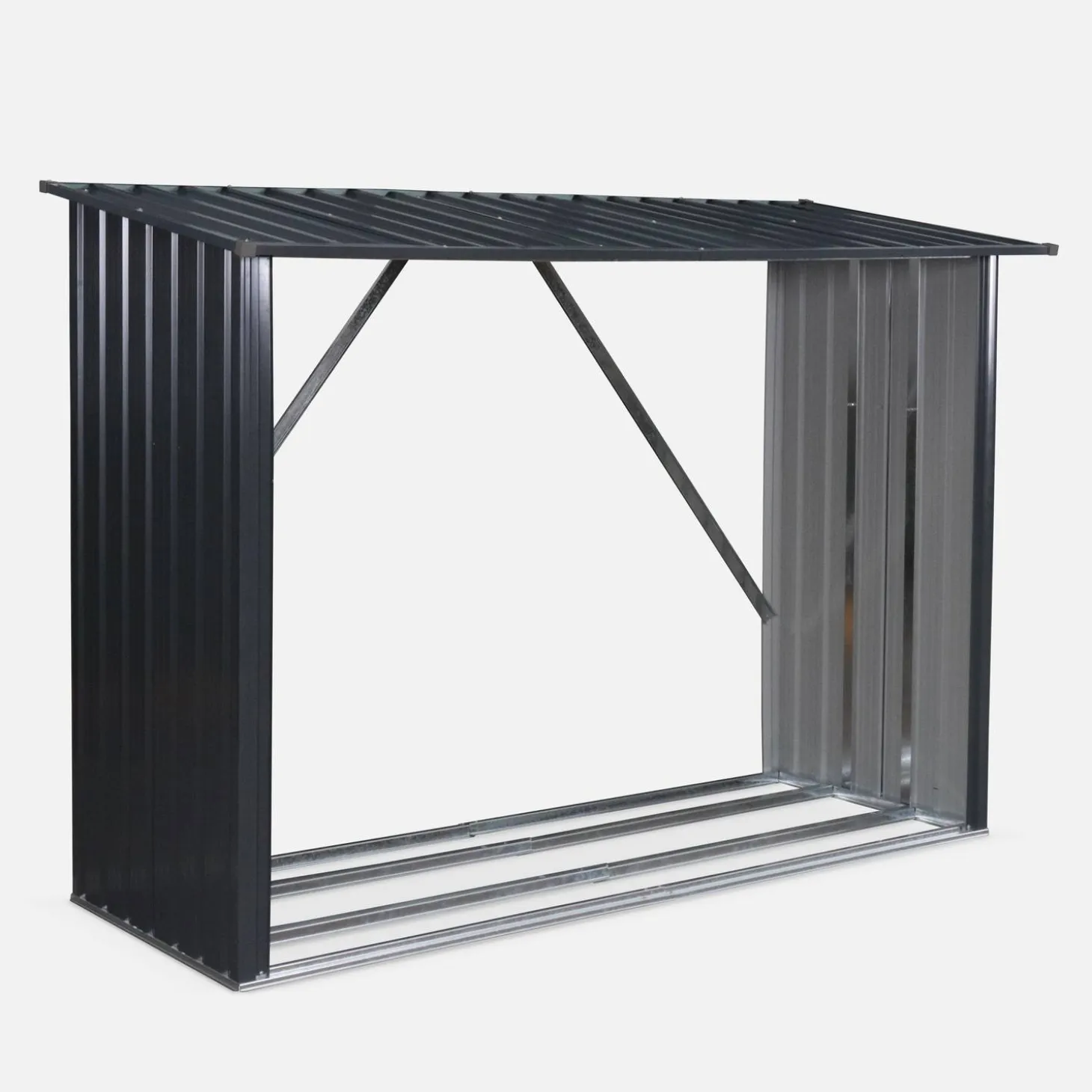 Kaminholzregal aus verzinktem Stahl