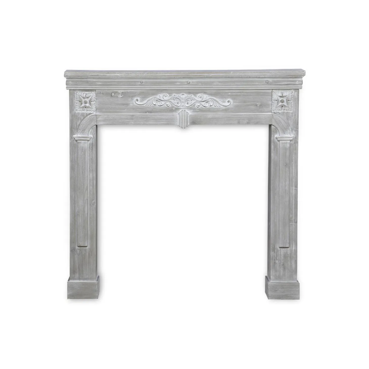 Kaminmantel mit gekalkter Holzoptik