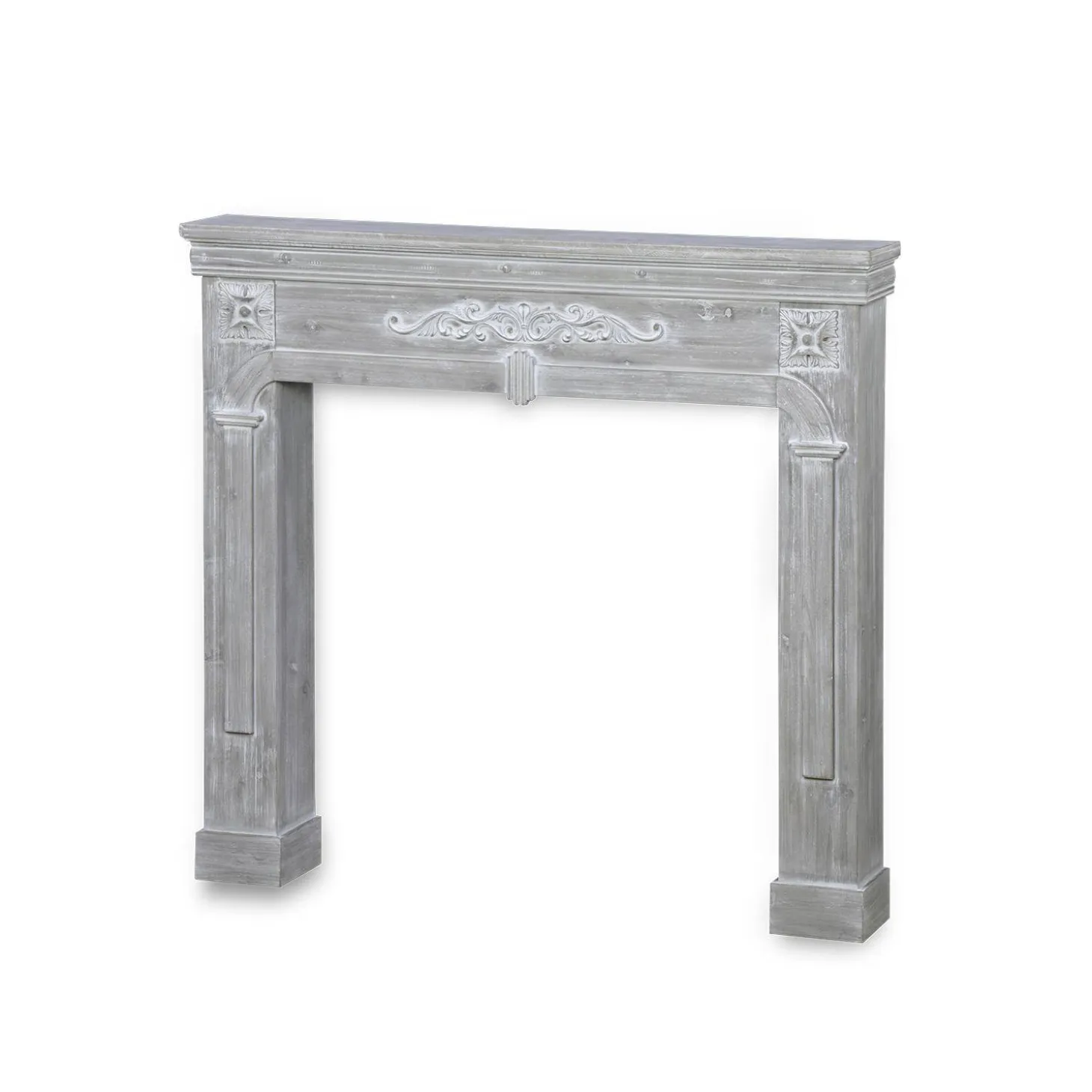 Kaminmantel mit gekalkter Holzoptik