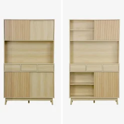 Küchenschrank mit Holzoptik, 4 Türen und 3 Schubladen B 110 cm