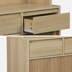 Küchenschrank mit Holzoptik, 4 Türen und 3 Schubladen B 110 cm