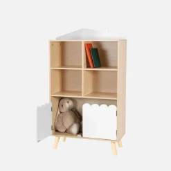 Kinderbücherregal, 2 Türen und 4 Regale