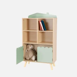 Kinderbücherregal, 2 Türen und 4 Regale
