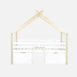 Kinderbett 90 x 190 cm Kiefernholz inklusive Lattenrost und 2 Schubladen