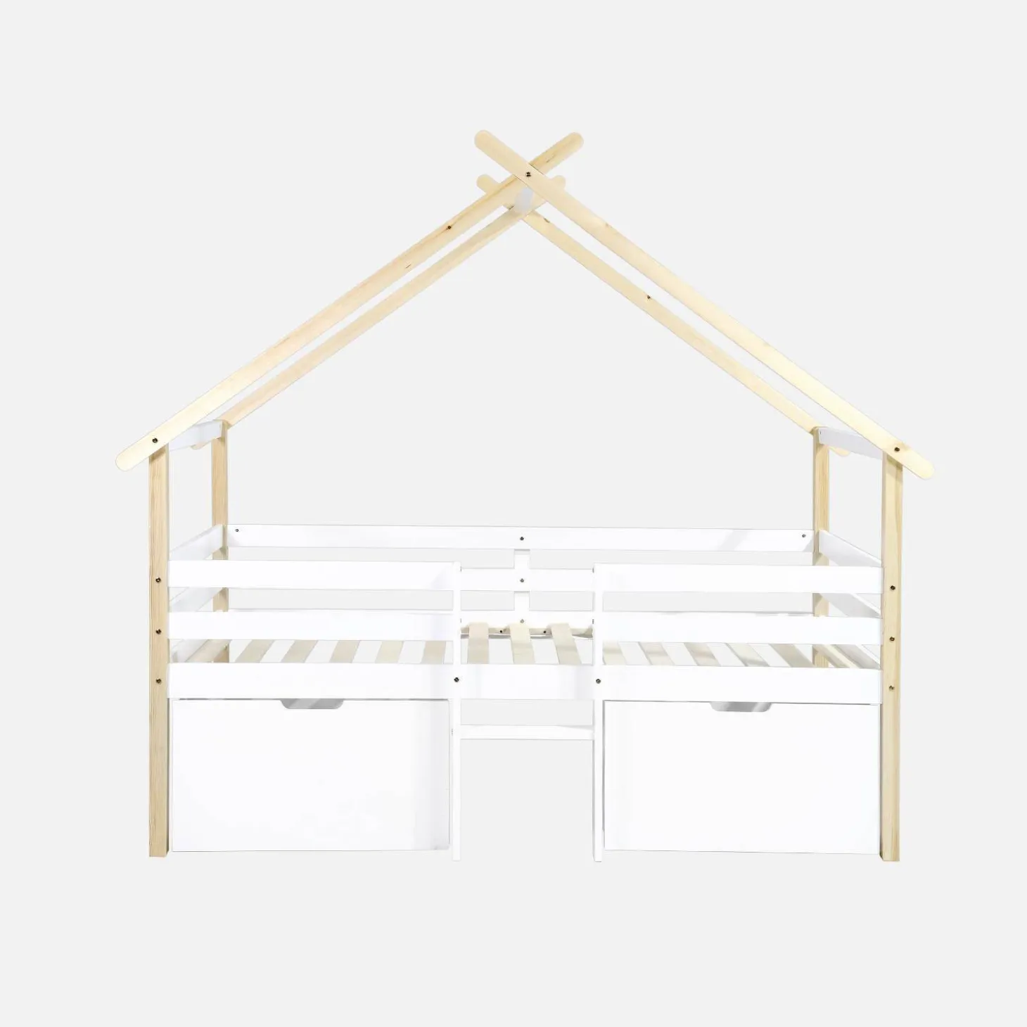 Kinderbett 90 x 190 cm Kiefernholz inklusive Lattenrost und 2 Schubladen
