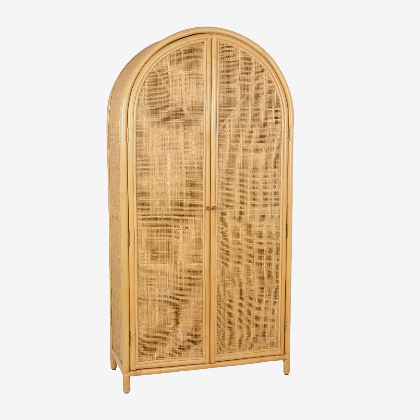 Kinderkleiderschrank Bohème aus natürlichem Rattan und Rattan-Geflecht