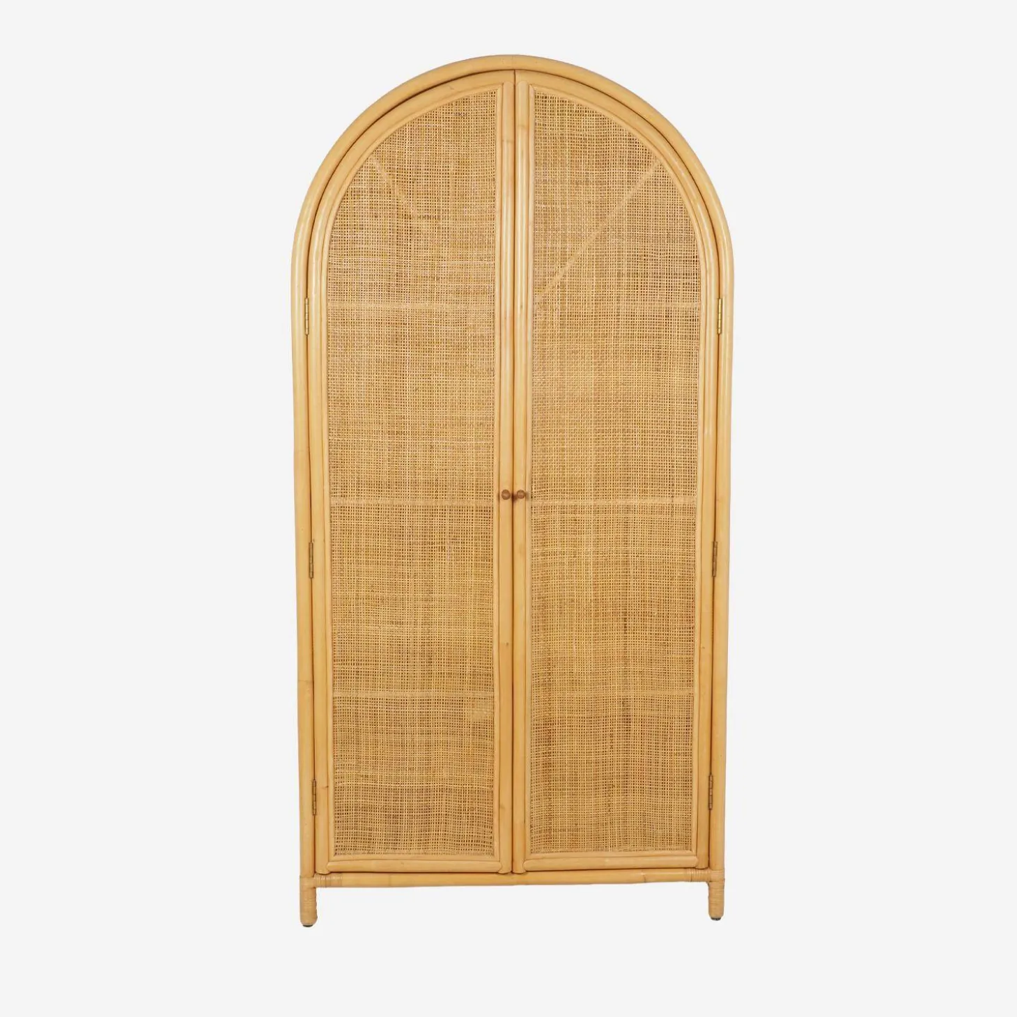 Kinderkleiderschrank Bohème aus natürlichem Rattan und Rattan-Geflecht