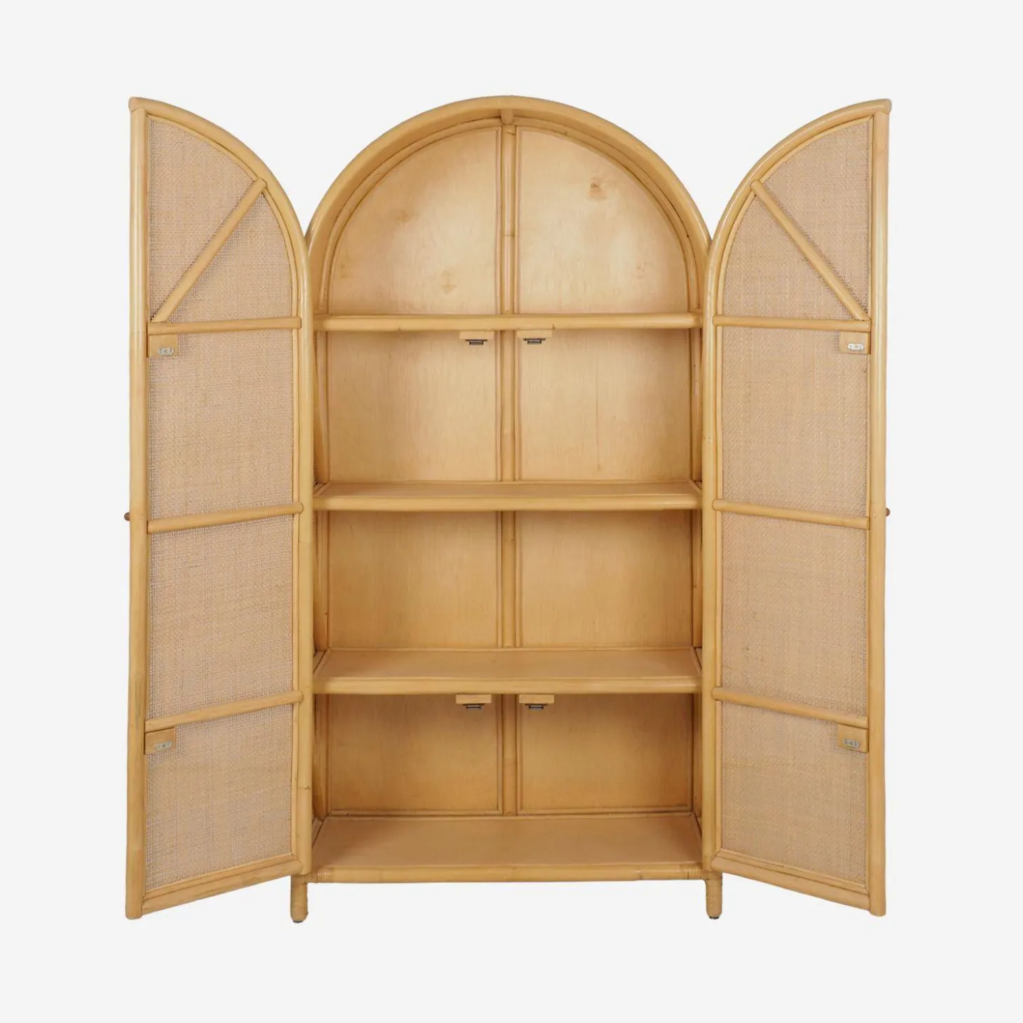 Kinderkleiderschrank Bohème aus natürlichem Rattan und Rattan-Geflecht