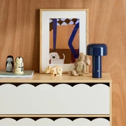 Kinderkommode Holzlook 3 Schubladen Kiefernholzfüße