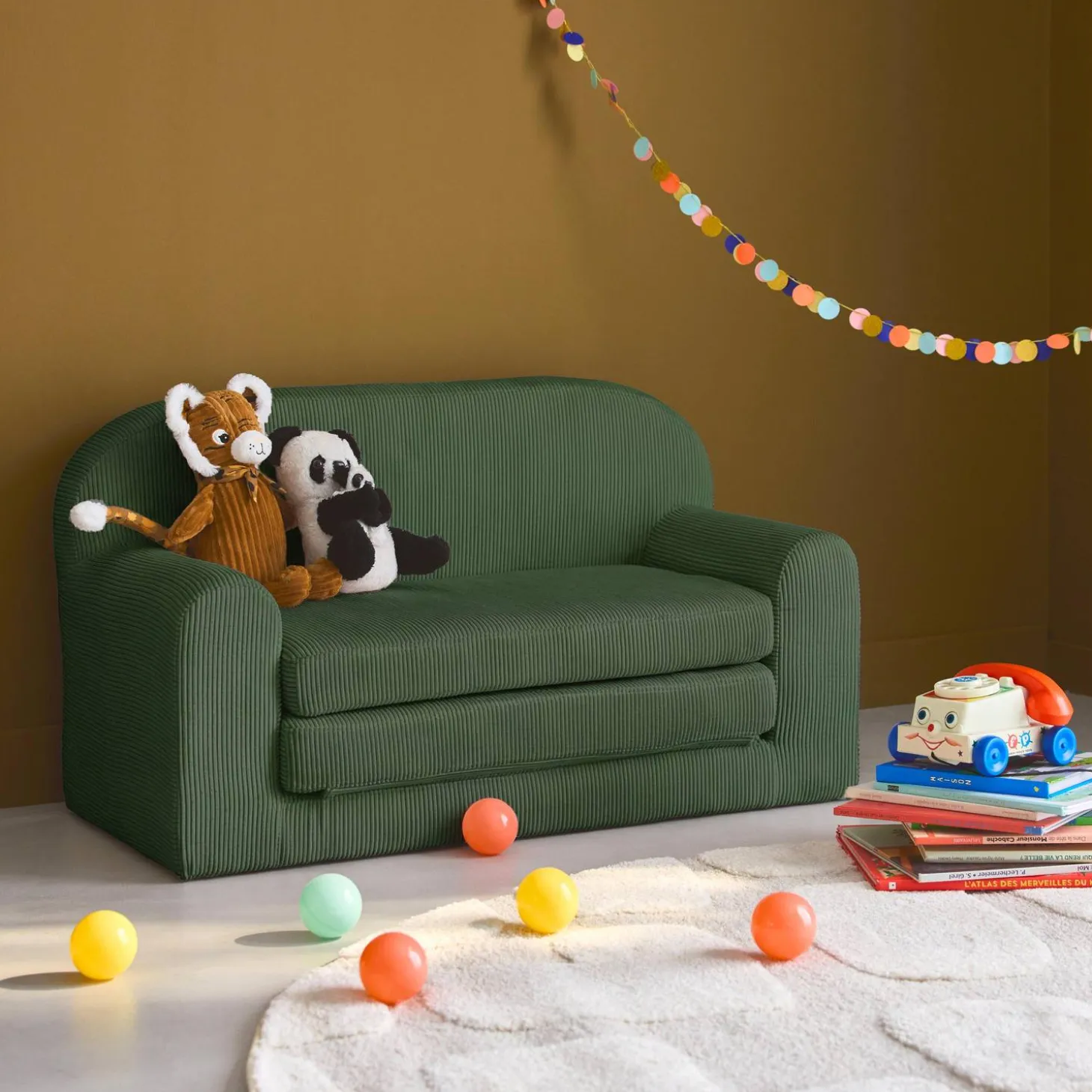 Kinder-Schlafsofa mit Cordbezug