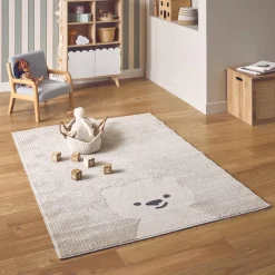 Kinderteppich beige / cremefarben, Bärchen-Motiv