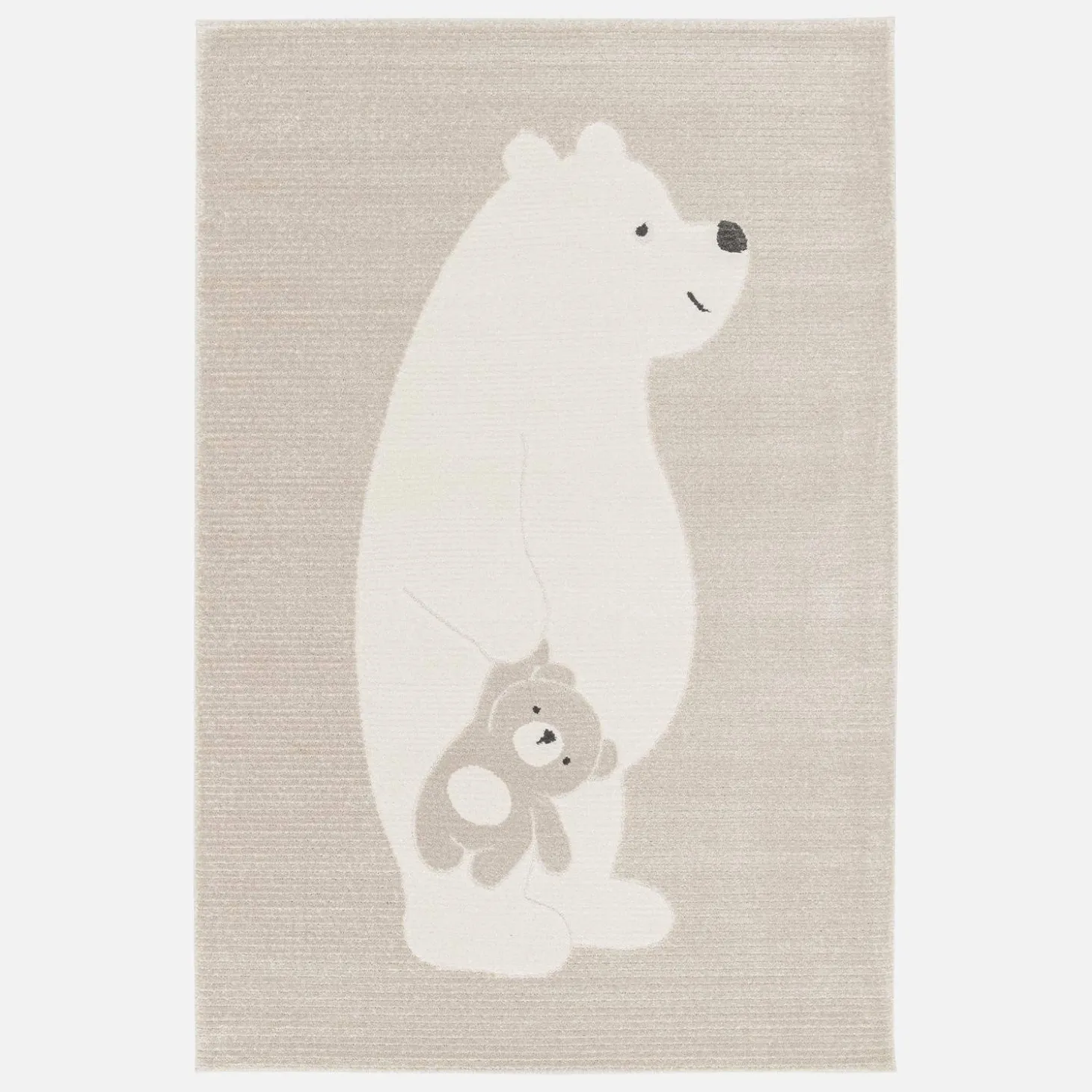 Kinderteppich beige / cremefarben, Indoor Teppich Bärchenmotiv