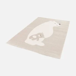 Kinderteppich beige / cremefarben, Indoor Teppich Bärchenmotiv