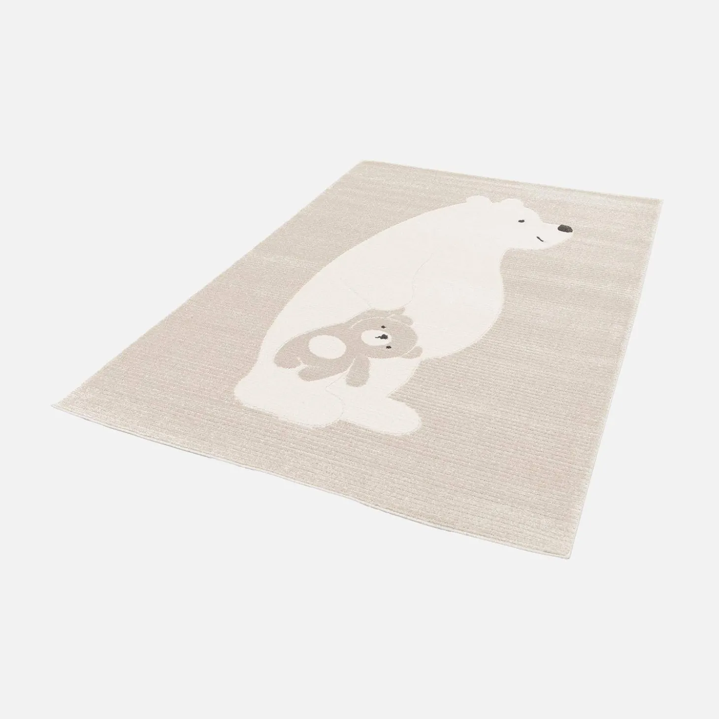 Kinderteppich beige / cremefarben, Indoor Teppich Bärchenmotiv