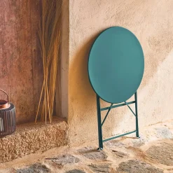 Klappbarer Bistro-Gartentisch aus Stahl Ø 60 cm, 2 Personen