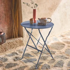 Klappbarer Bistro-Gartentisch aus Stahl Ø 60 cm, 2 Personen