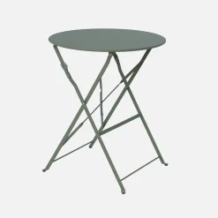 Klappbarer Bistro-Gartentisch aus Stahl Ø 60 cm, 2 Personen