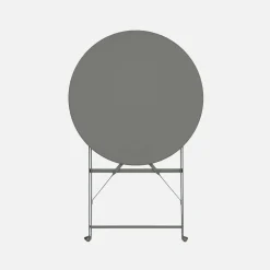 Klappbarer Bistro-Gartentisch aus Stahl Ø 60 cm, 2 Personen