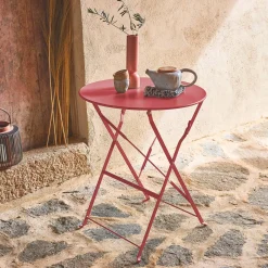 Klappbarer Bistro-Gartentisch aus Stahl Ø 60 cm, 2 Personen